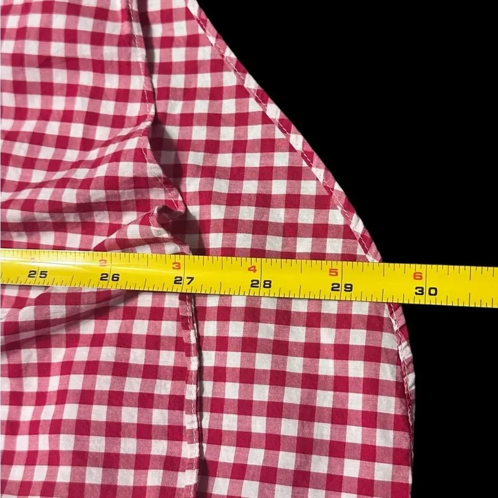 Lorenzo Uomo Trim Fit Red Plaid Button Down Men's Shirt size 15
